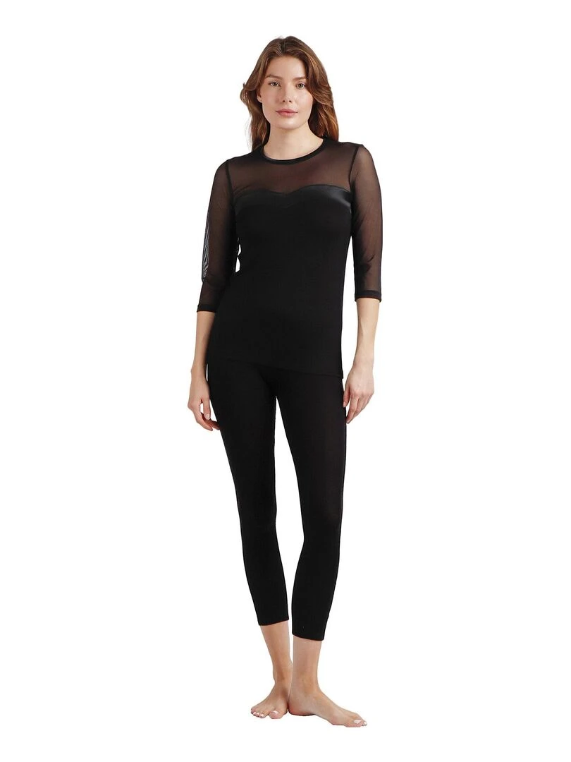 T shirt manches mi longues Detalle   Noir