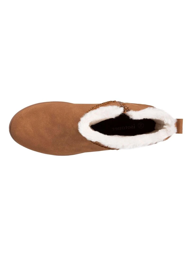 Bottines Femme fourrées Camel Marron