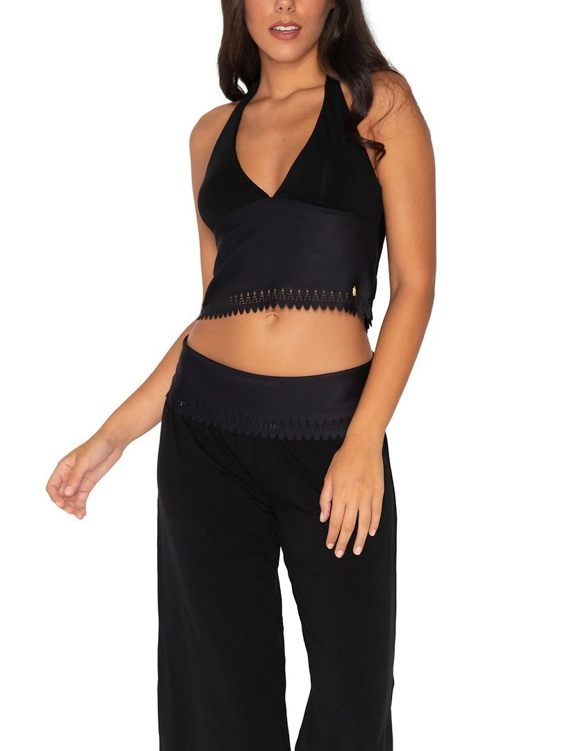 Top dos nu June   Noir