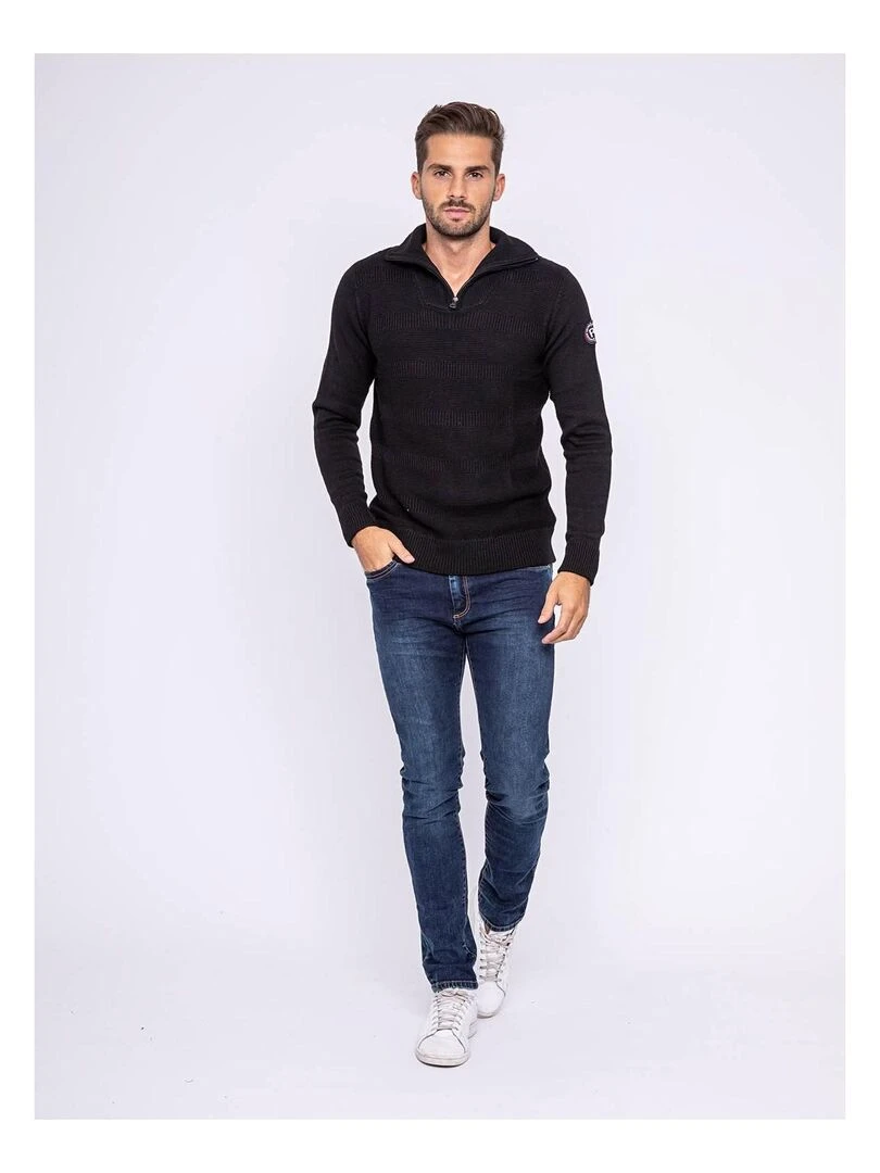 Pull col montant zippé LULU   Noir