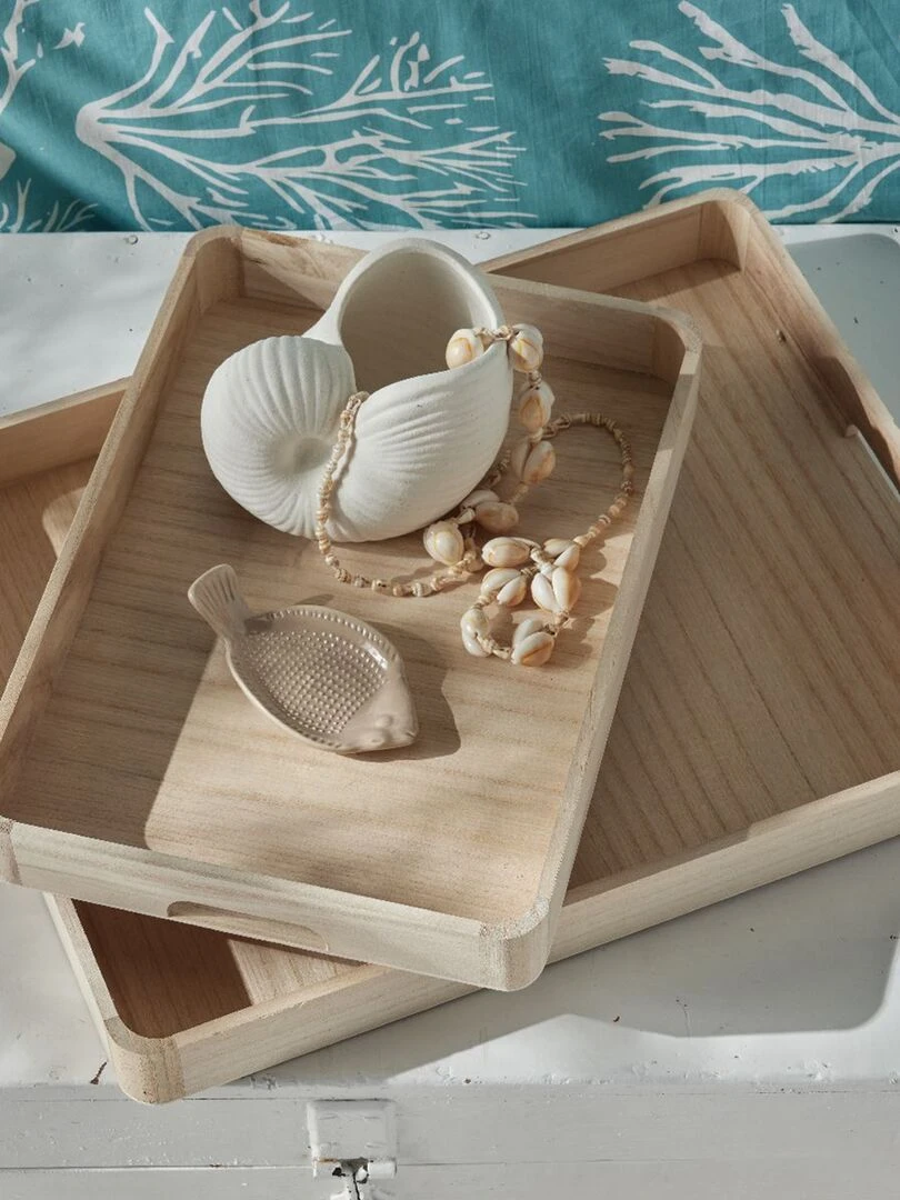 Lot de 2 plateaux en bois Bois