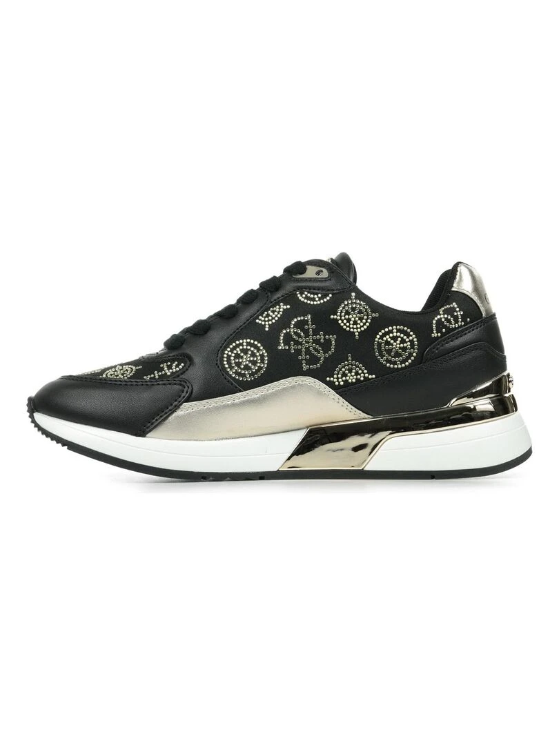 Baskets Guess Moxea 10   Noir Doré Blanc