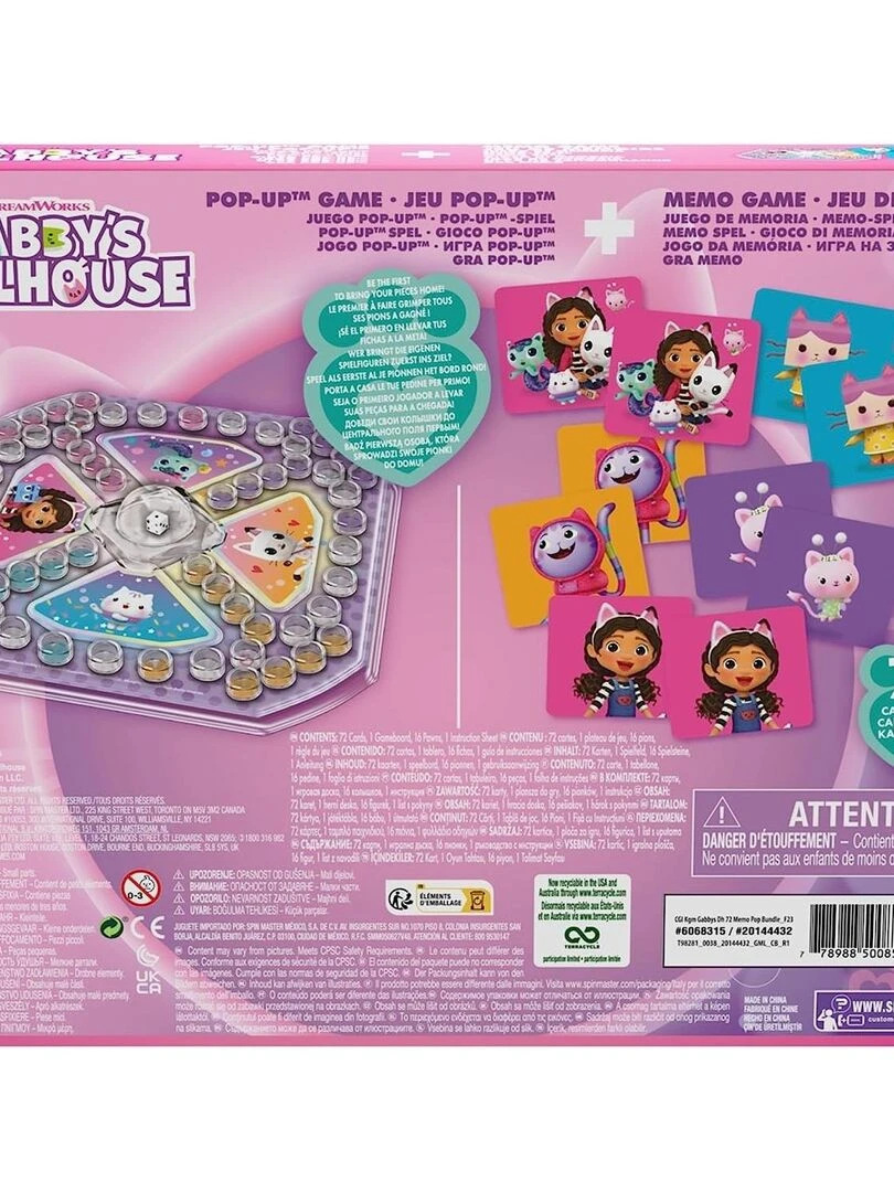 Gabby's Dollhouse Jeu Memo & Popup Pack de 2 pièces   N/A
