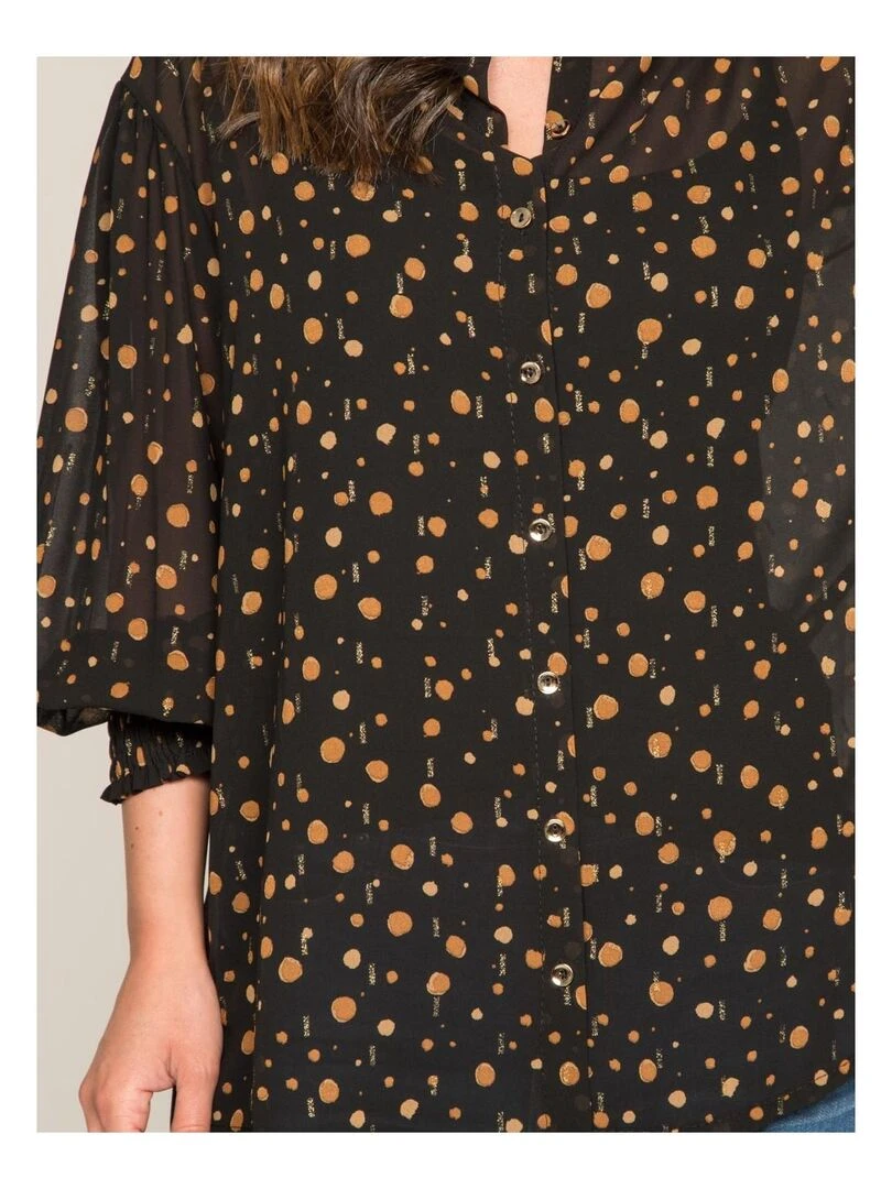 Chemise motifs ORIGAMI   Noir