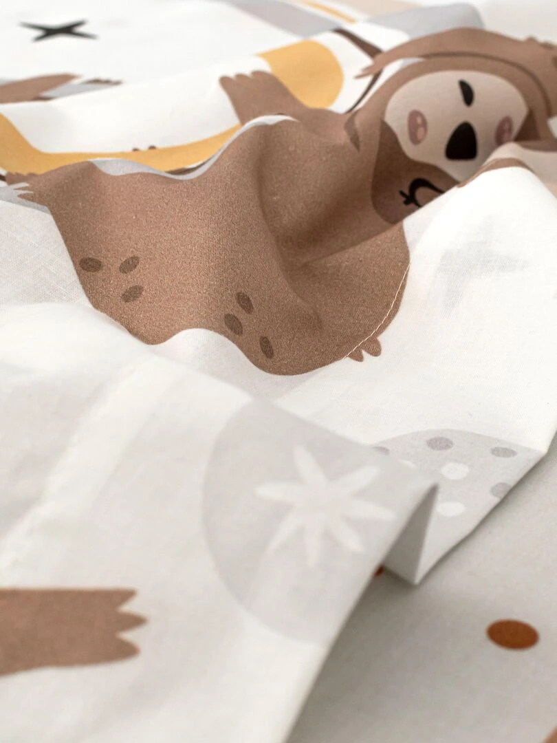 Parure de lit 2 pièces Sleepy sloth "Happyfriday"   Blanc