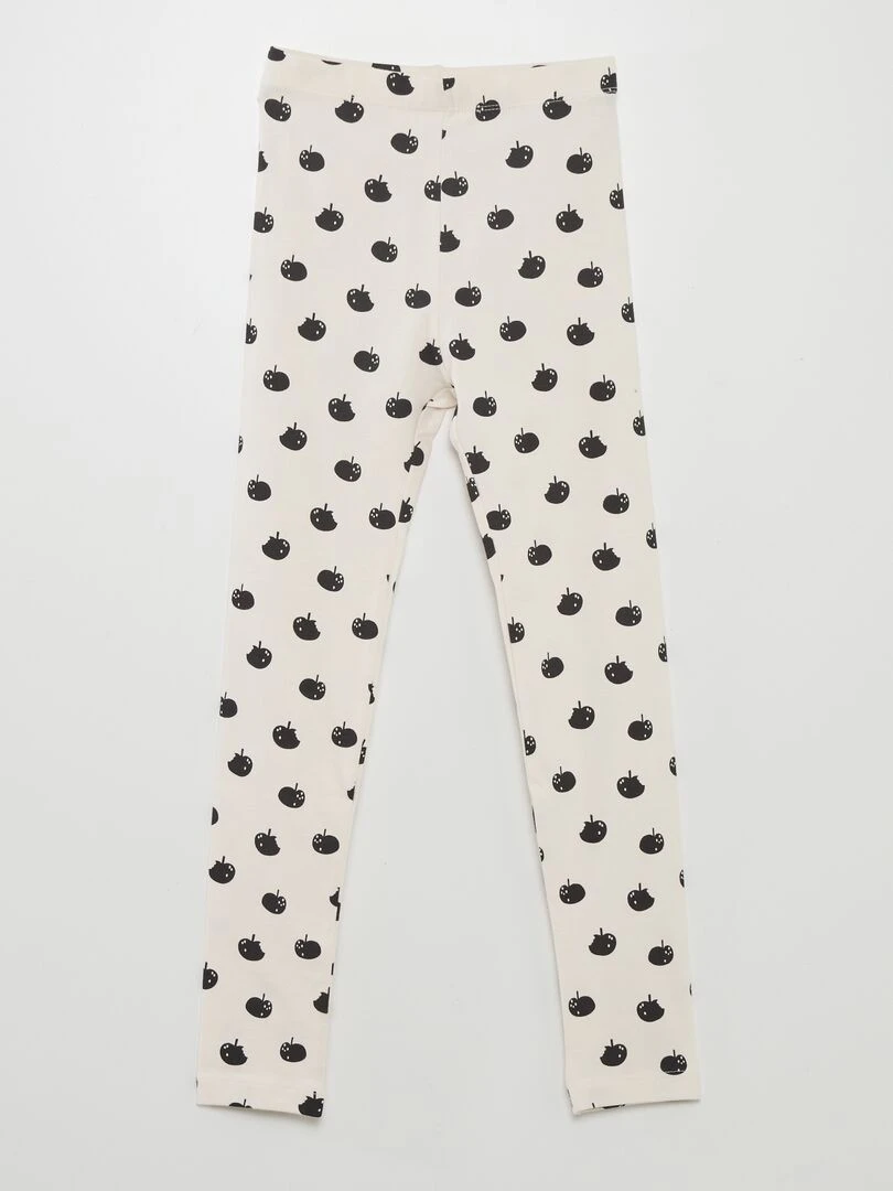 Legging long à motifs Blanc/noir