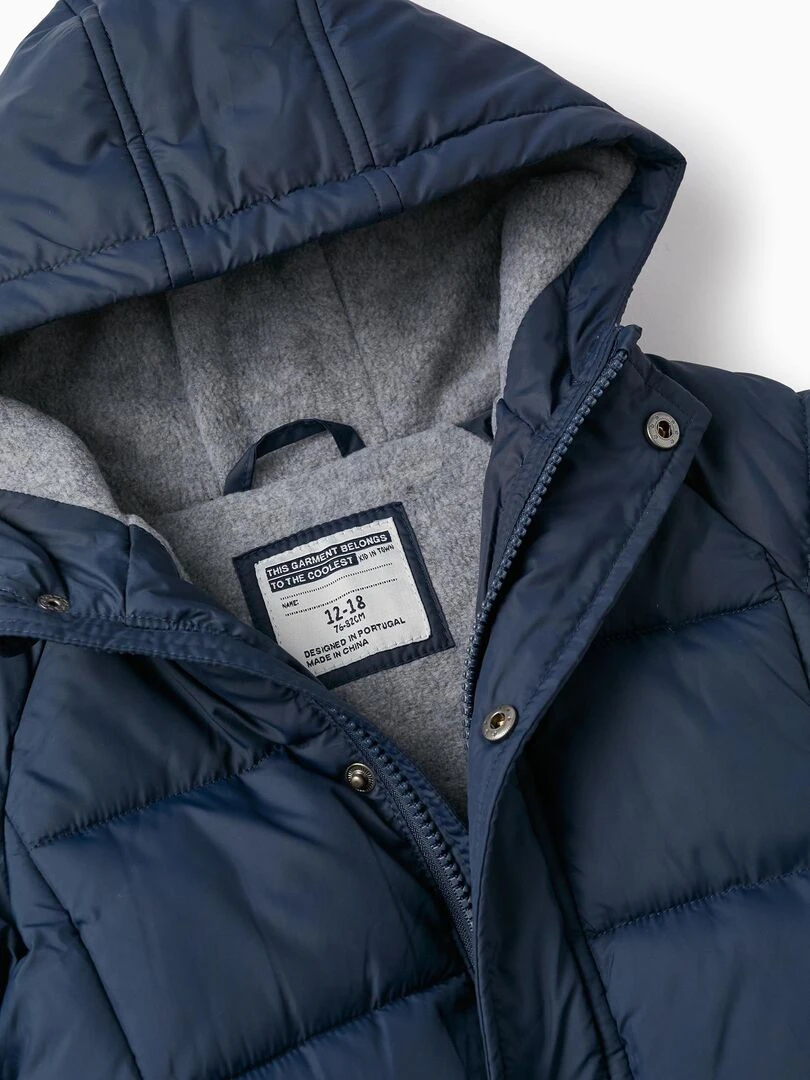 Manteau Matelassé avec Capuche pour Bébé Garçon  Skater's’ Dictionary   Bleu foncé