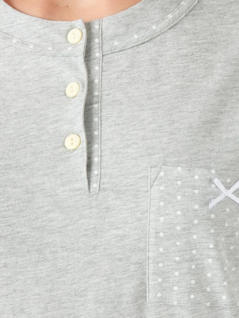 Pyjama maille jersey coton peigné Damart Gris chiné