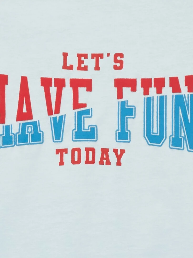 T shirt avec message Bleu ciel