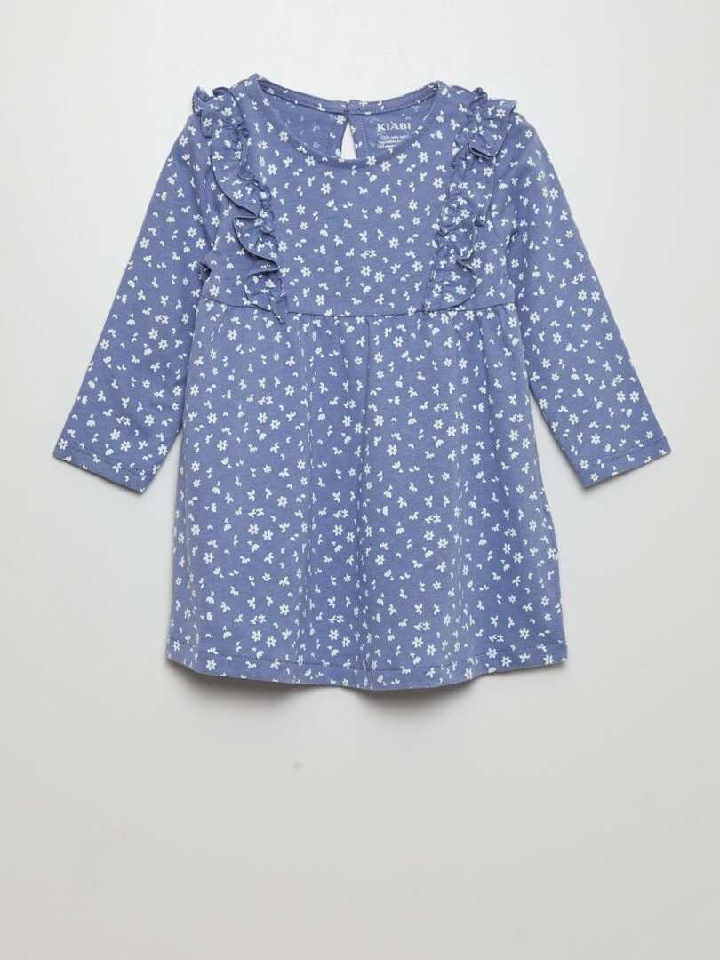 Robe évasée motif pois Bleu