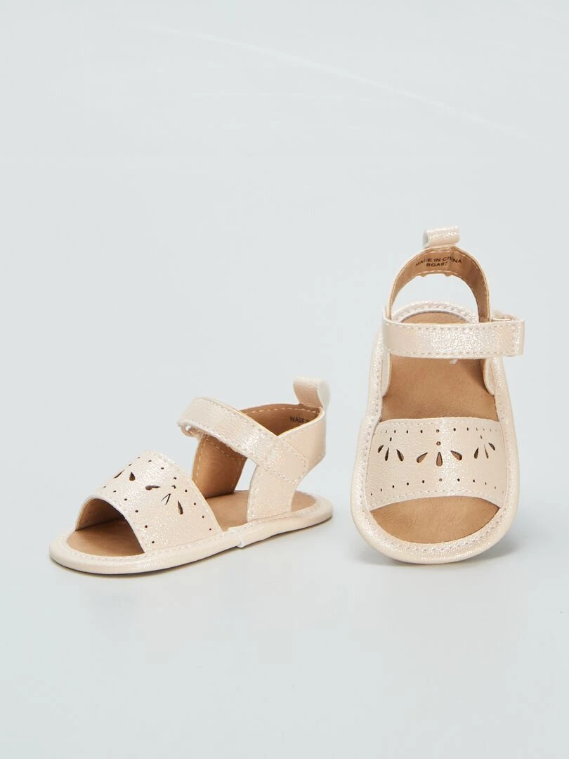 Sandales ajourées à scratch   Neutre