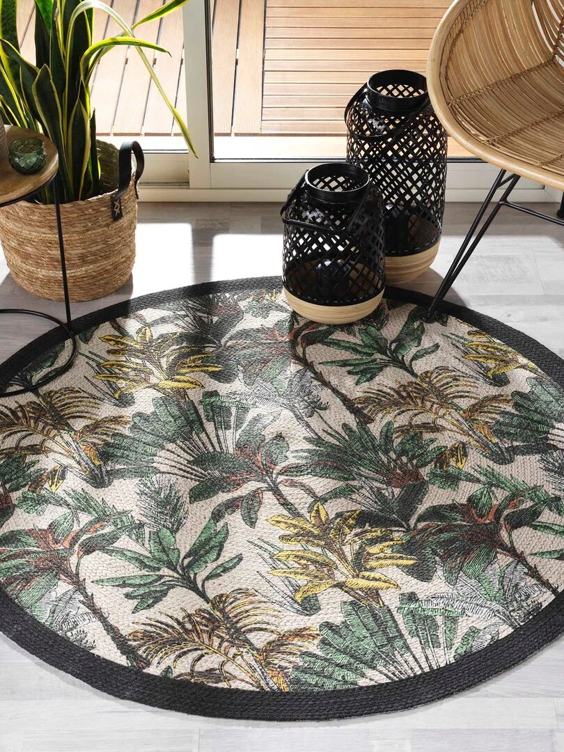 Tapis rond Balinesie Vert   Vert