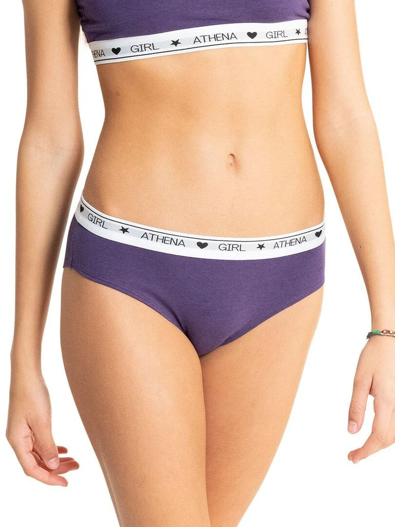 Lot de 2 slips fille Coton Ultra Doux   Fille   Blanc Violet