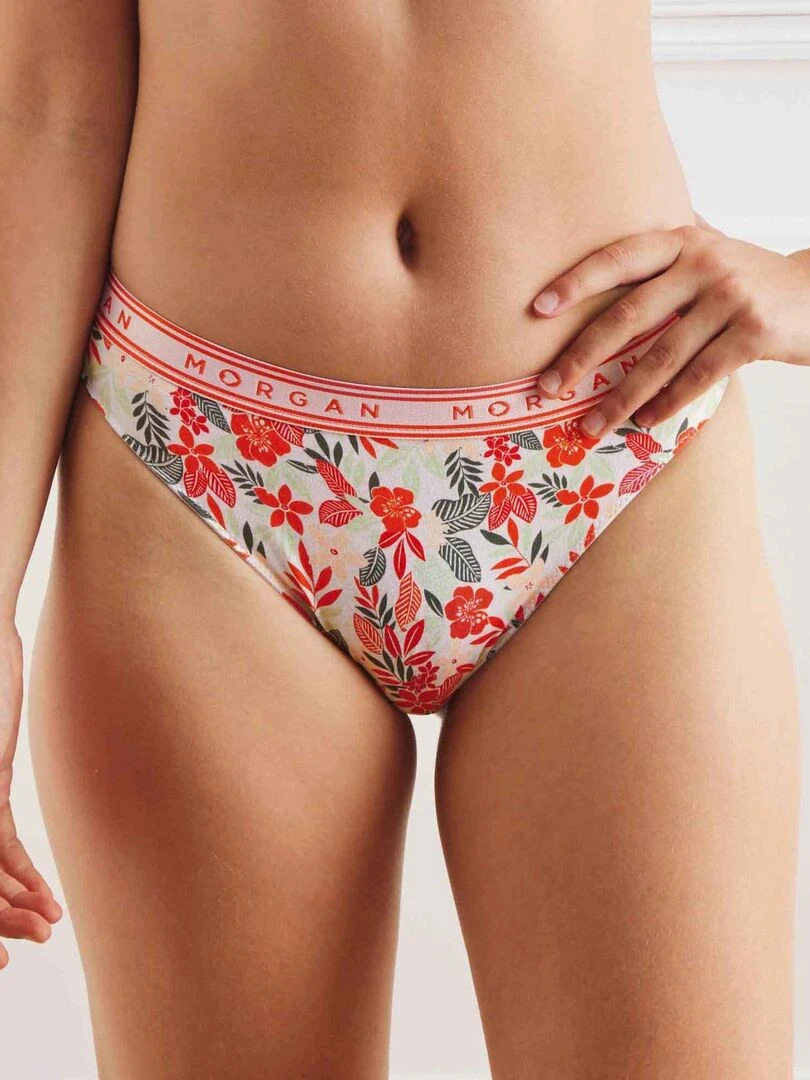 Lot de 2 slips INES   Morgan   Blanc Orange