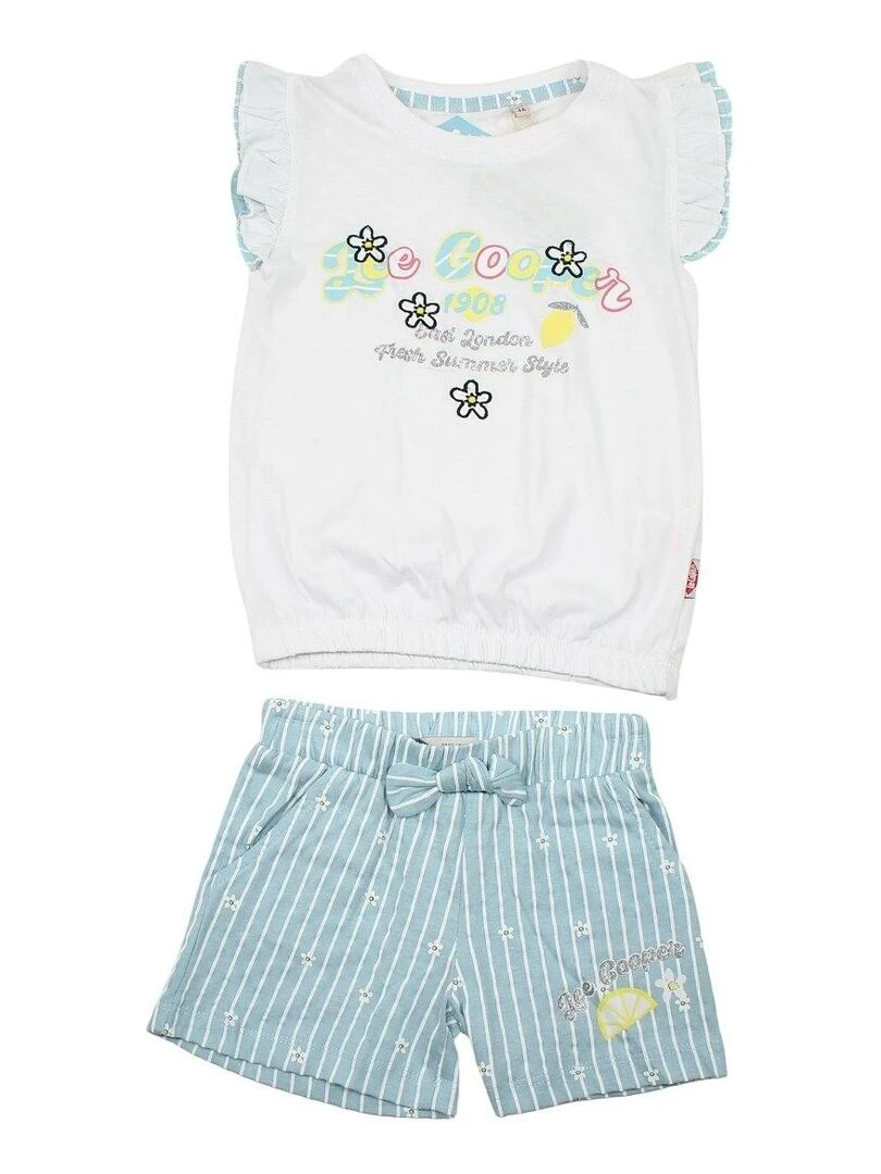 Lee Cooper Ensemble T shirt short fille Imprimé Lee Cooper Bleu