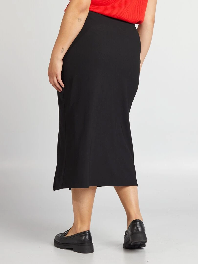 Jupe fendu coupe midi   noir