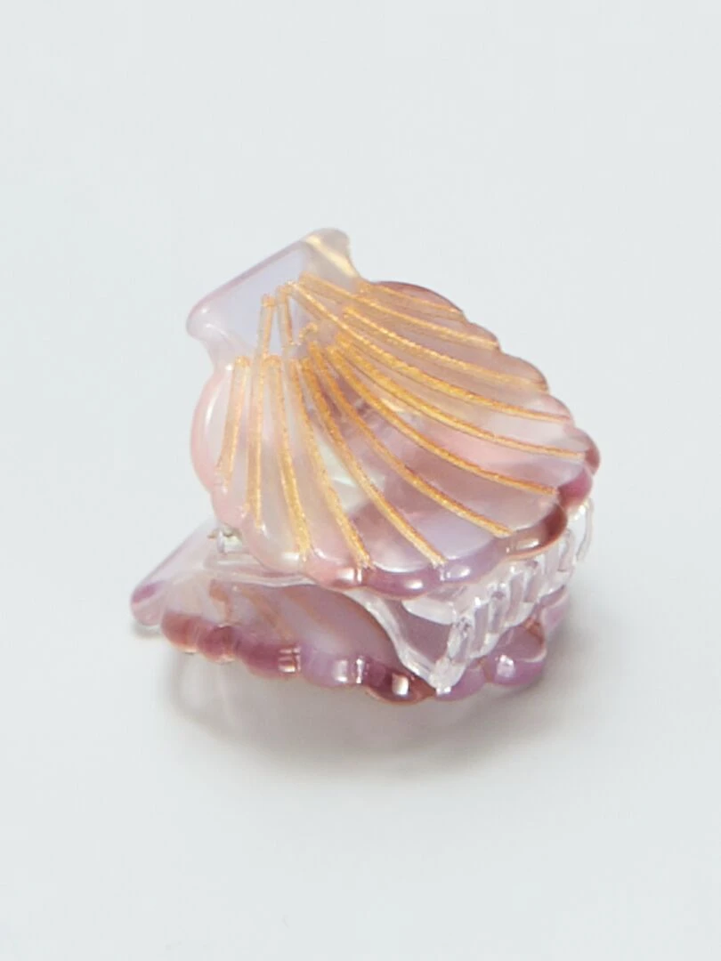 Lot de 3 pinces crabe en forme coquillages   Rose