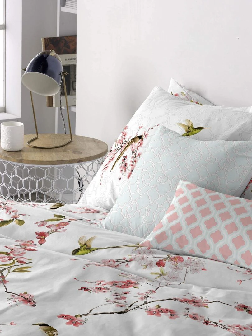 Housse de coussin Sakura "Happyfriday" Blanc
