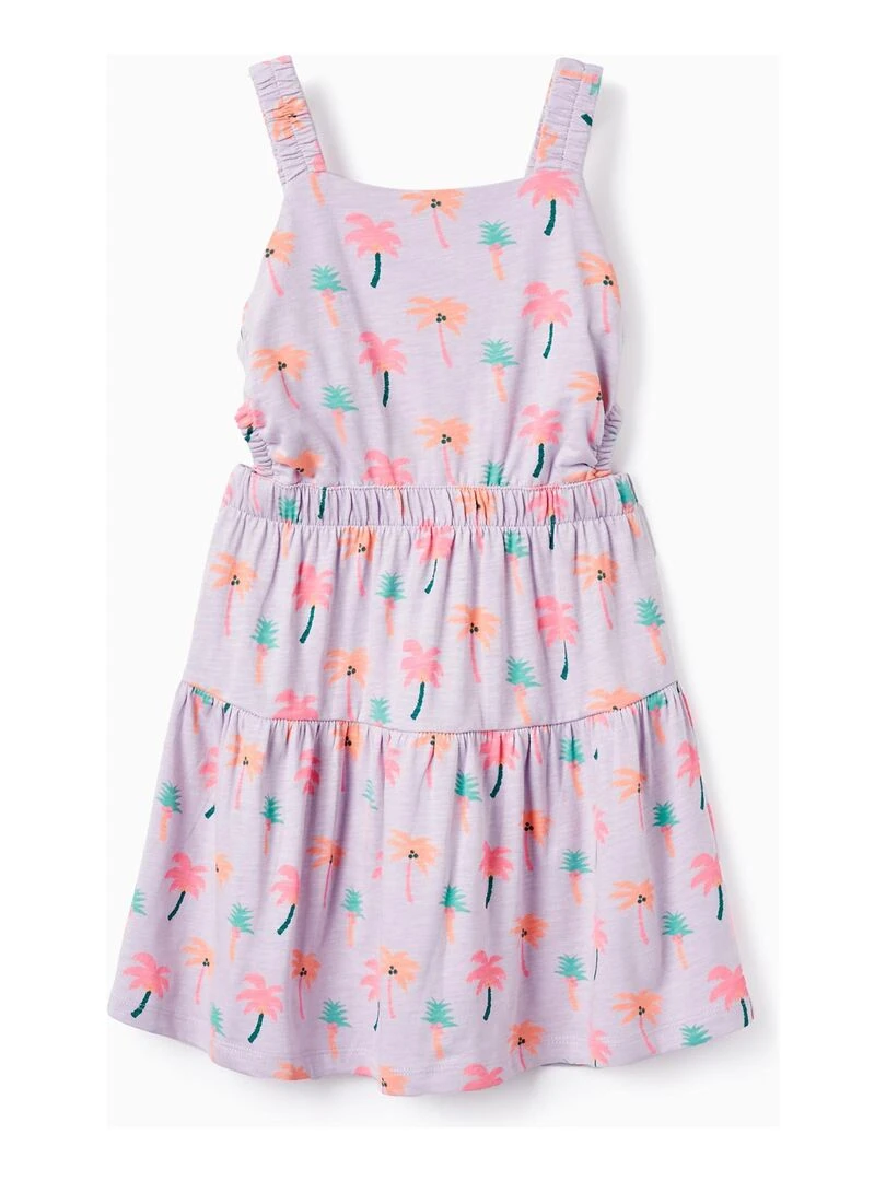 Robe Imprimée En Coton Pour Fille 'Tropical' manches courtes EXPLORING AUSTRALIA Mauve