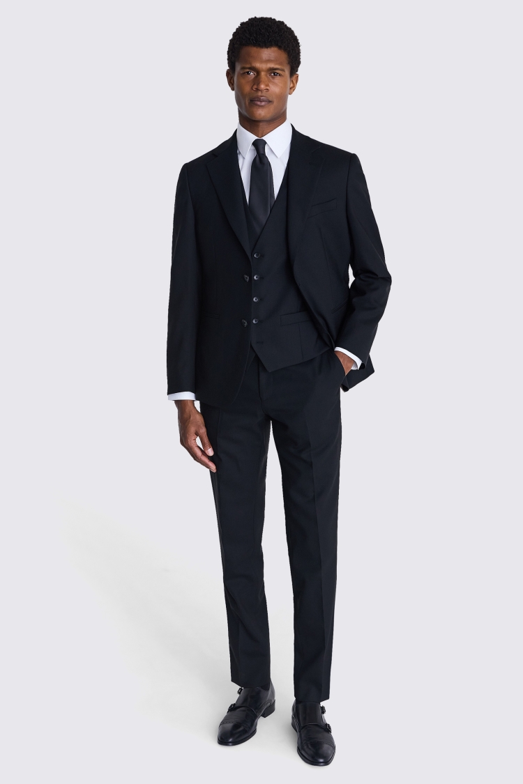 Italian Tailored Fit Black Half Lined Jacket    Buy Online at Moss
