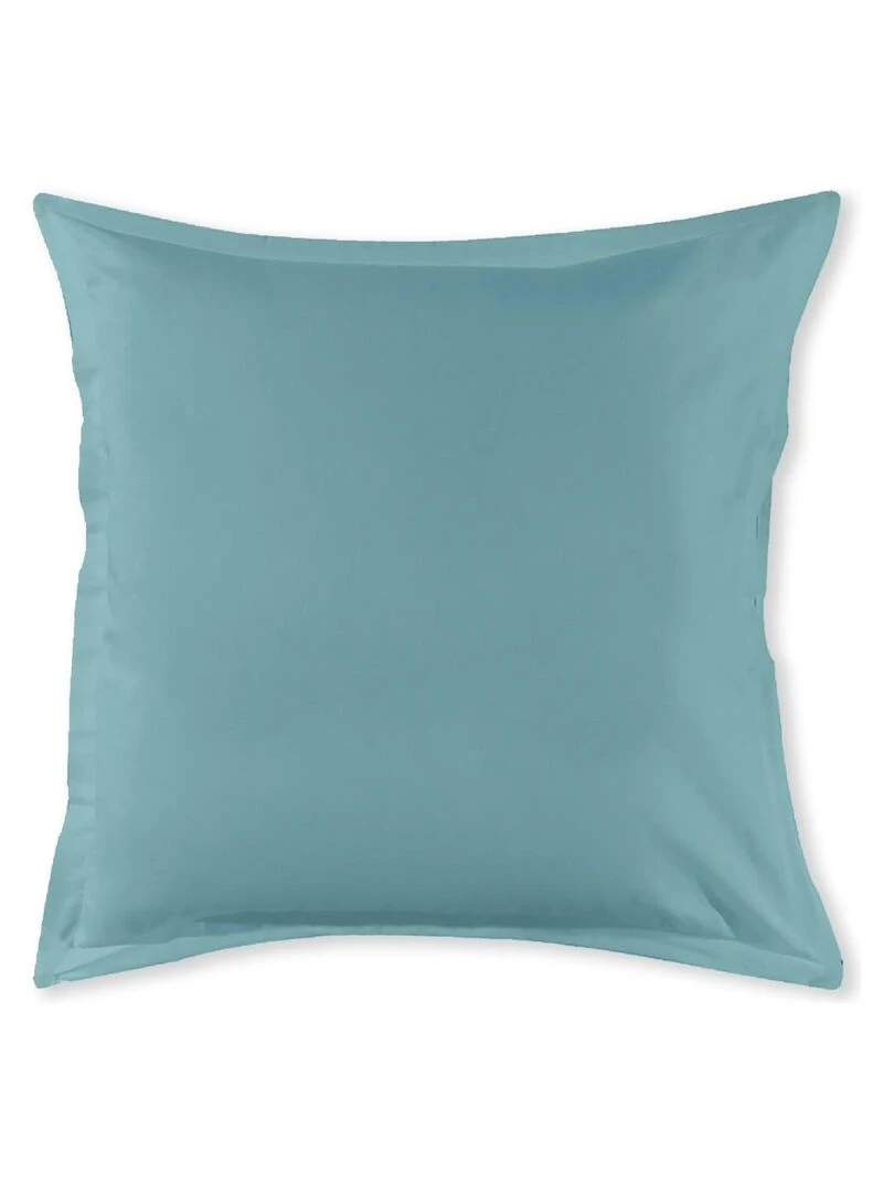 Future Home Taie d'oreiller en coton 57 fils unie bleu turquoise Bleu