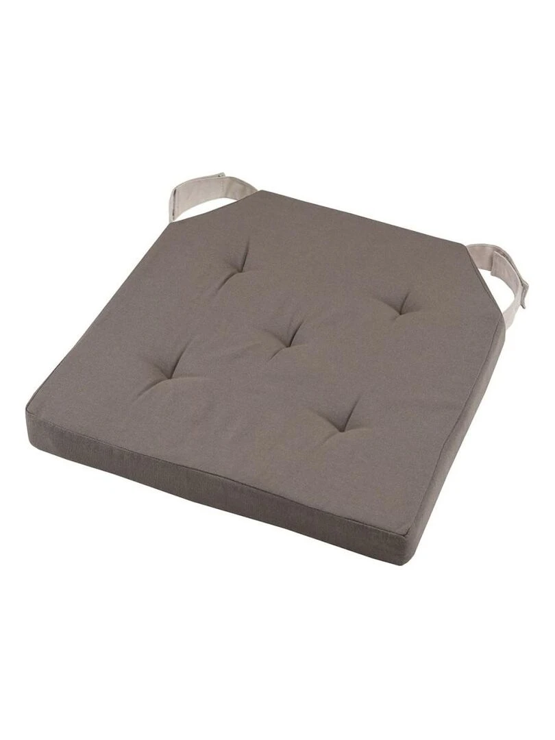 Lot de 4 galettes de chaise Duo velcro 38x38 taupe lin Taupe