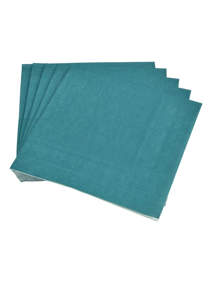 Lot de 20 serviettes en papier Tendance Uni Vert émeraude