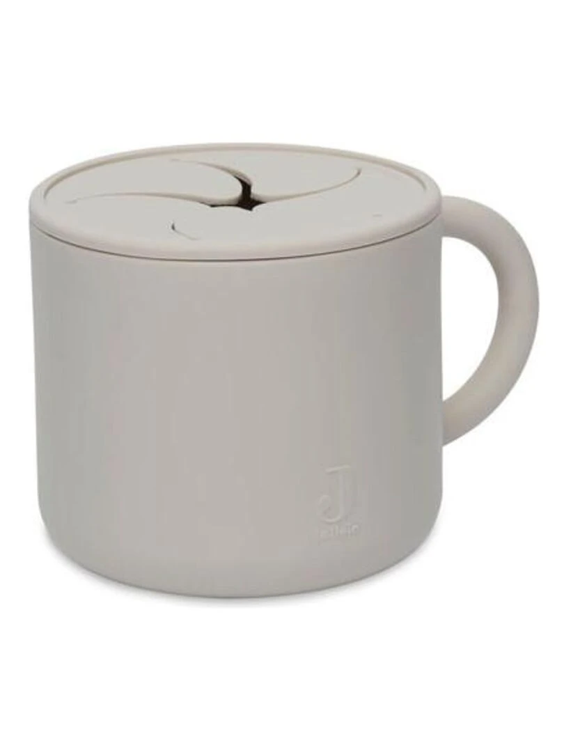 Gobelet à goûter avec couvercle Silicone Nougat Jollein Beige