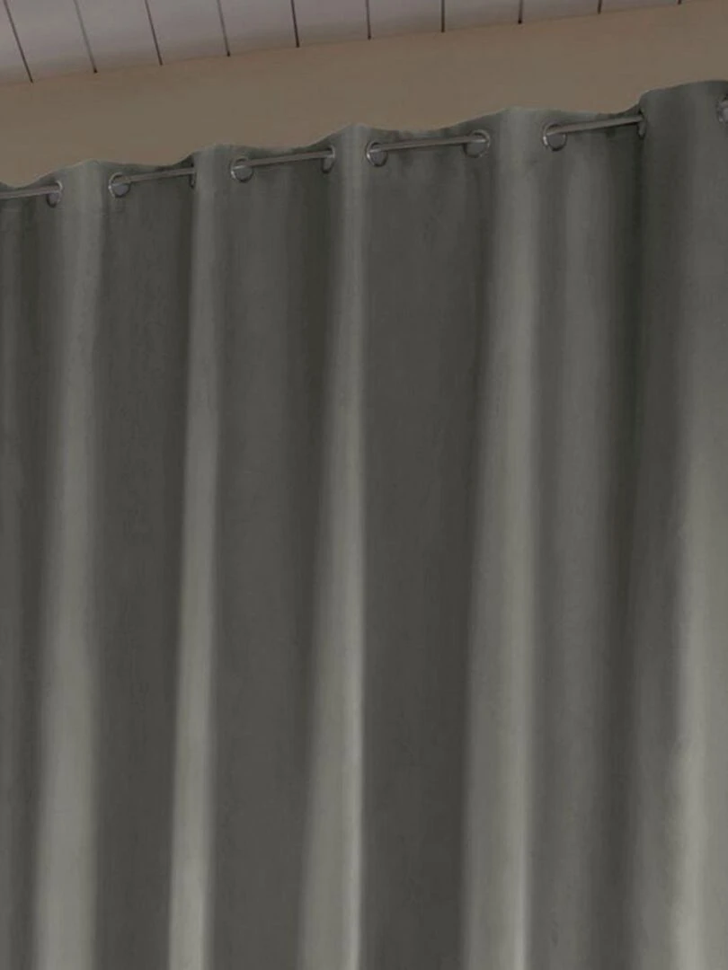 Rideau Occultant 280x260 cm Doublure polaire   Gris clair