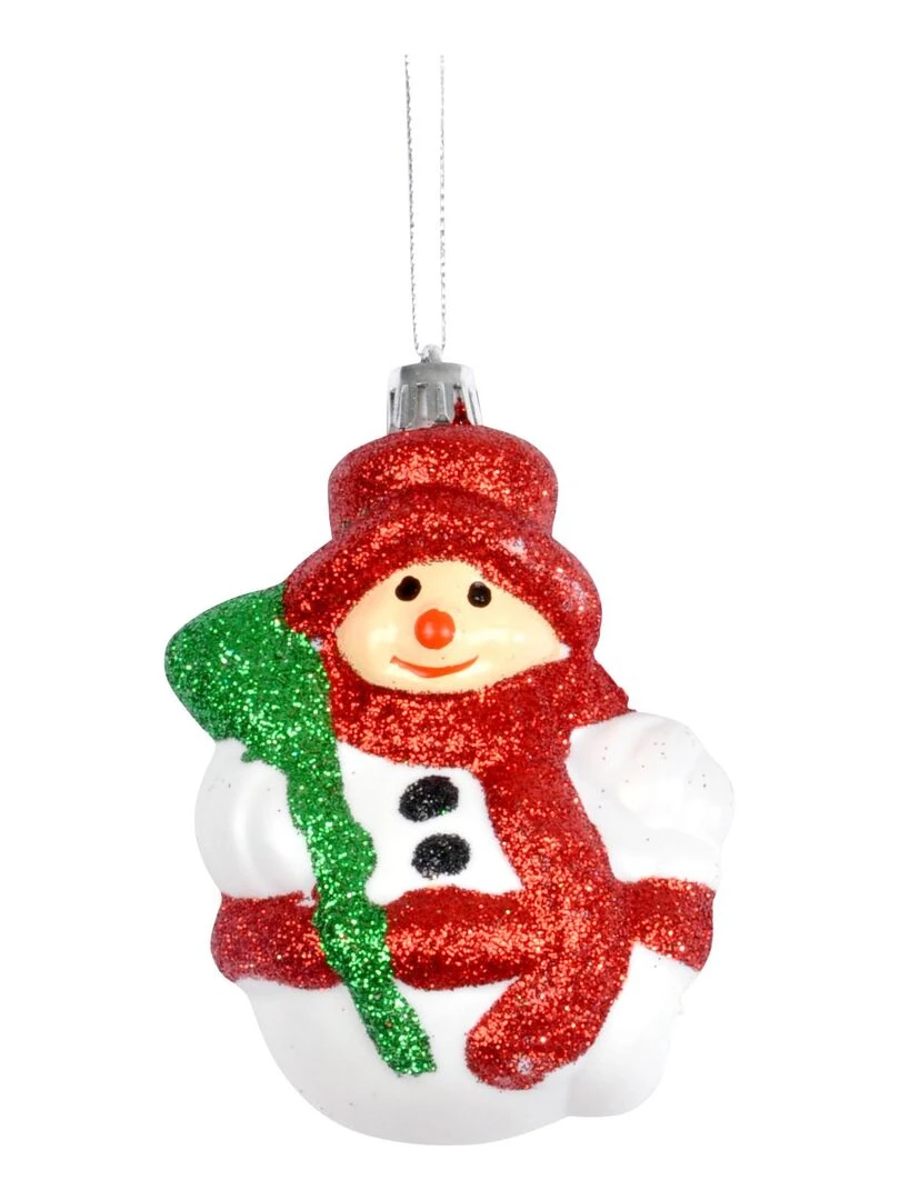 1 boule de noel bonhomme de neige blanc Blanc