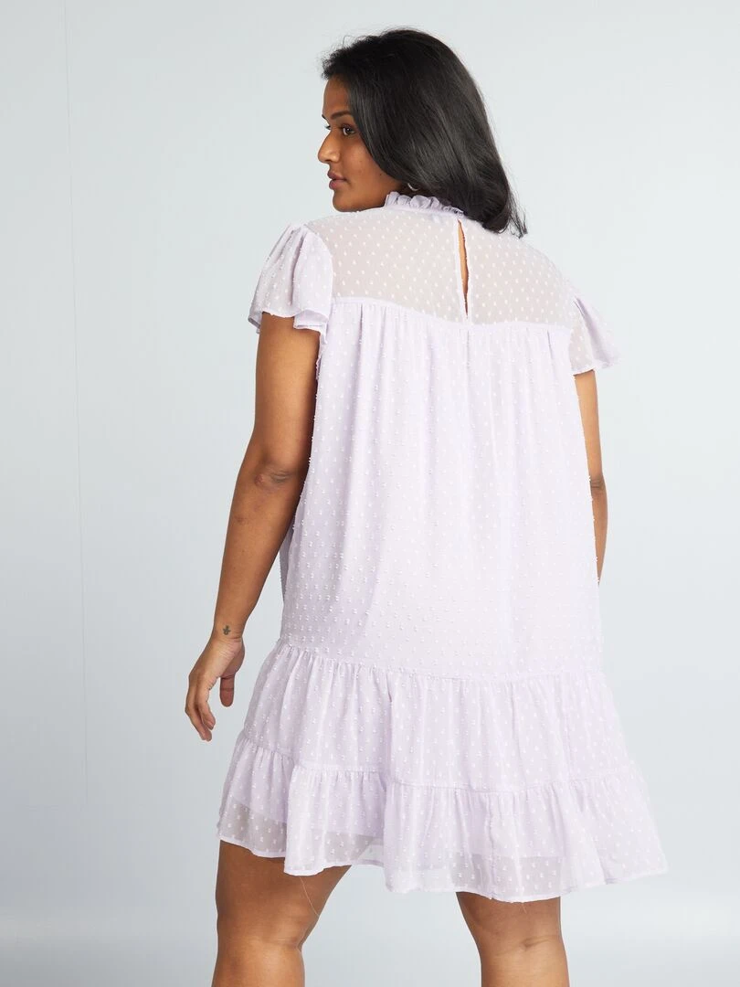 Robe en voile 'plumetis'   Rose