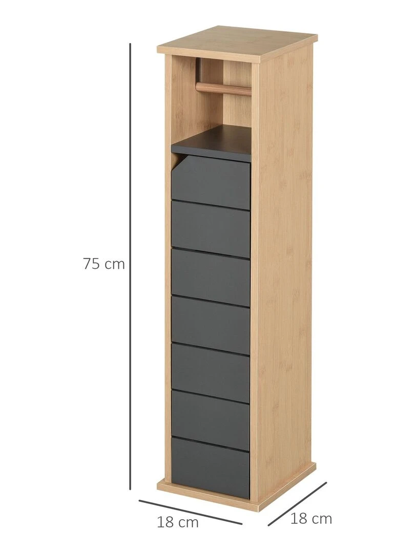 Support papier toilette   porte papier toilette MDF gris bambou   Gris