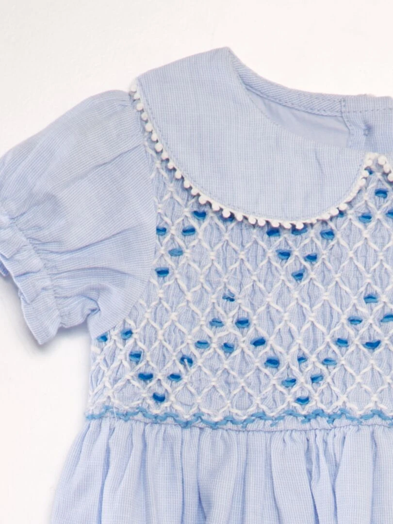 Robe col claudine   Bleu