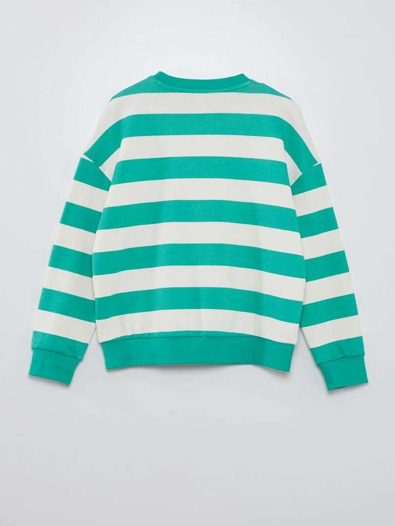 Sweat en molleton à rayures X Little Bad Wolf   Blanc/vert