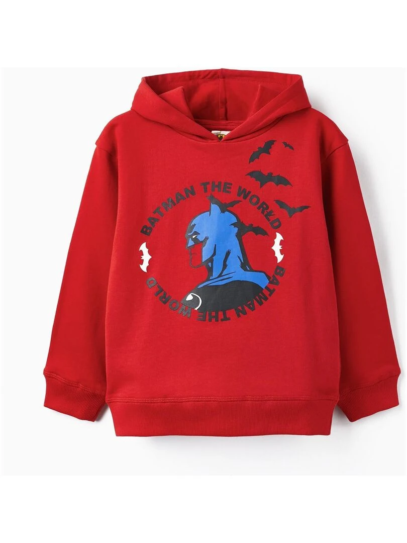 Sweat en Coton avec Capuche pour Garçon 'Batman' WARNER BATMAN Rouge foncé