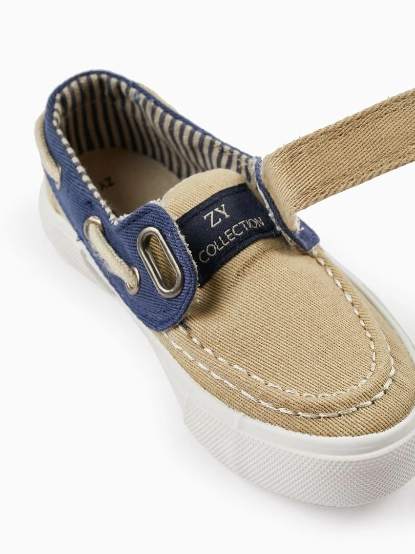 Chaussures Bateau en Tissu pour Bébé Garçon  CÉRÉMONIE   Beige clair