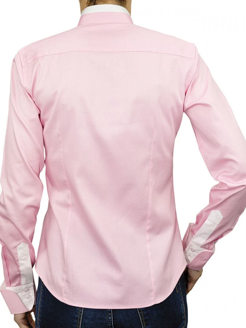 Chemise col mao BECKY   Rose