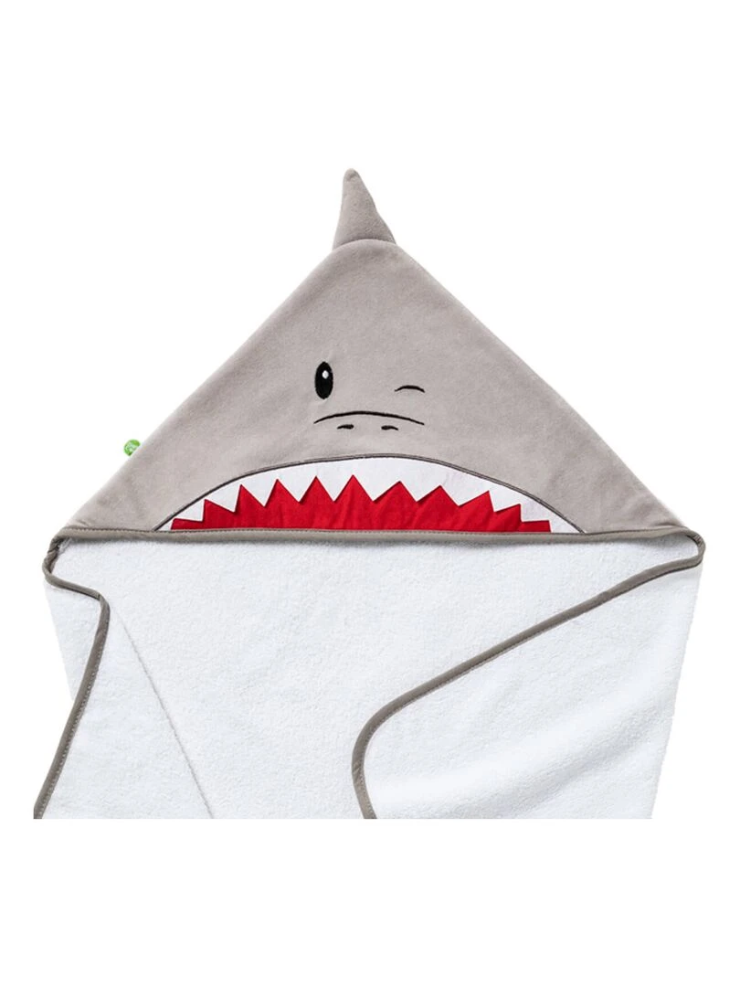 Cape de bain ludique 75x75 cm   Requin   Gris