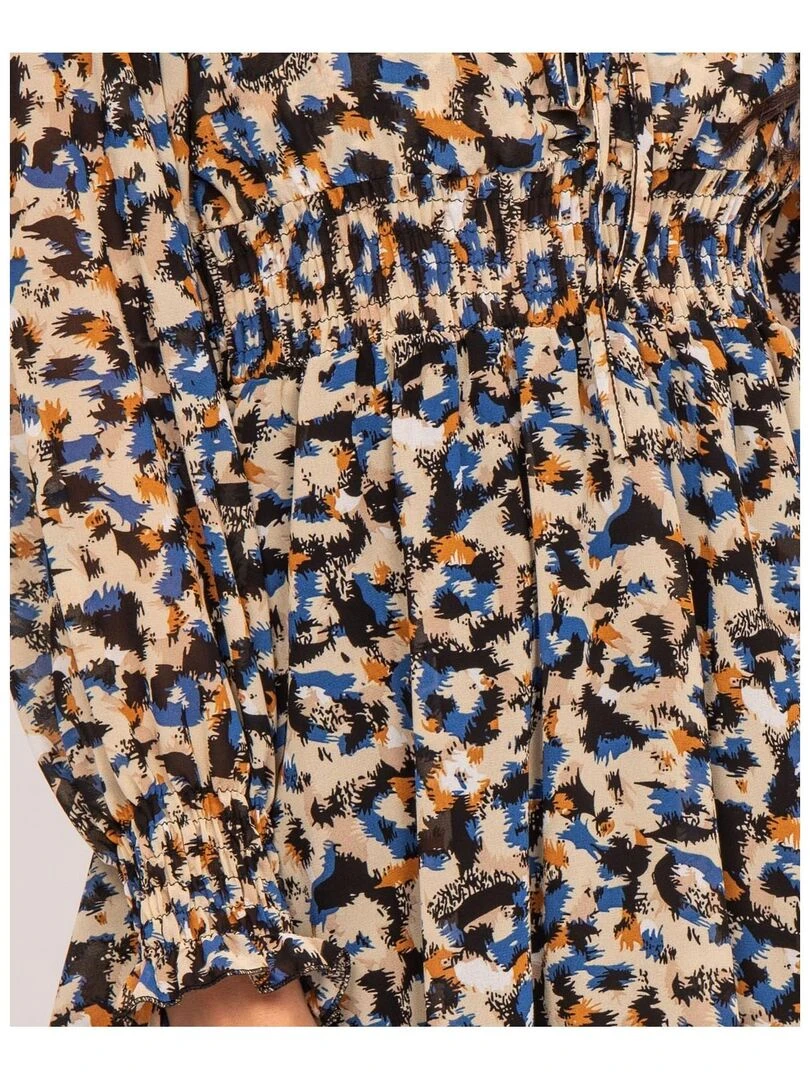 Robe courte motifs IBIGNY   Beige