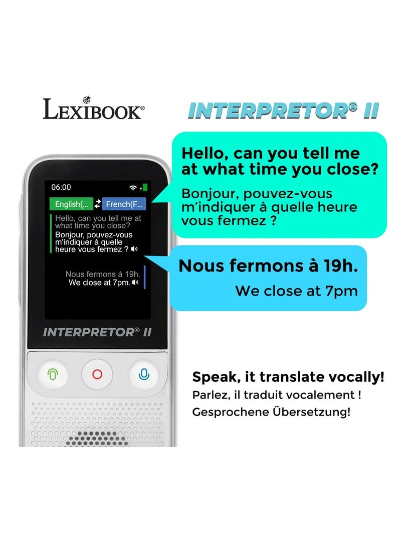 Interpretor  2  traducteur Vocal Instantané D’intelligence Artificielle 137 Langues Appareil Photo   N/A