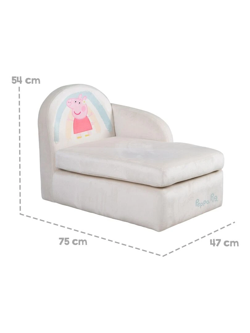 ROBA Canapé Enfant Peppa Pig   Revêtement Doux en Velours   Beige   Motif Truie   Beige