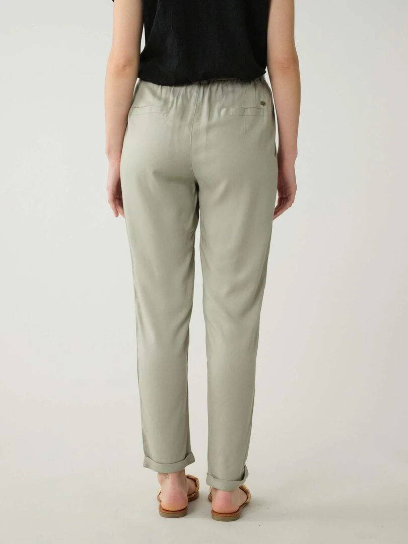 Pantalon fluide uni pour femme 'Deeluxe'   Vert tilleul