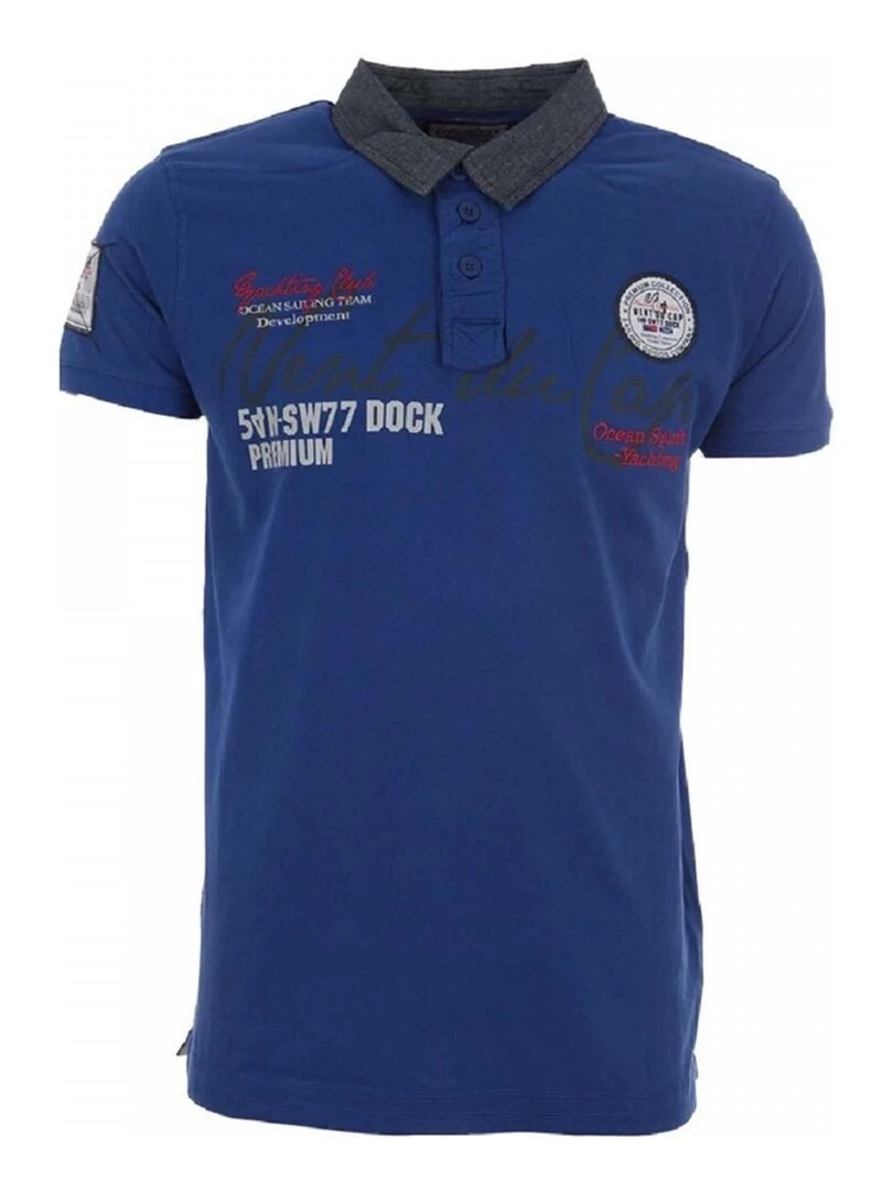 Polo manches courtes garçon ECAZURO VENT DU CAP Bleu