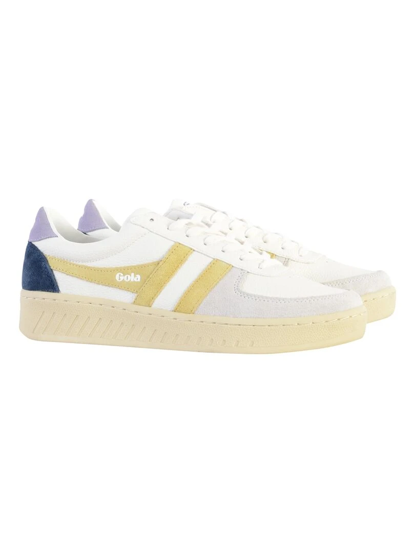 Basket Cuir Gola Grandslam Trident   Blanc