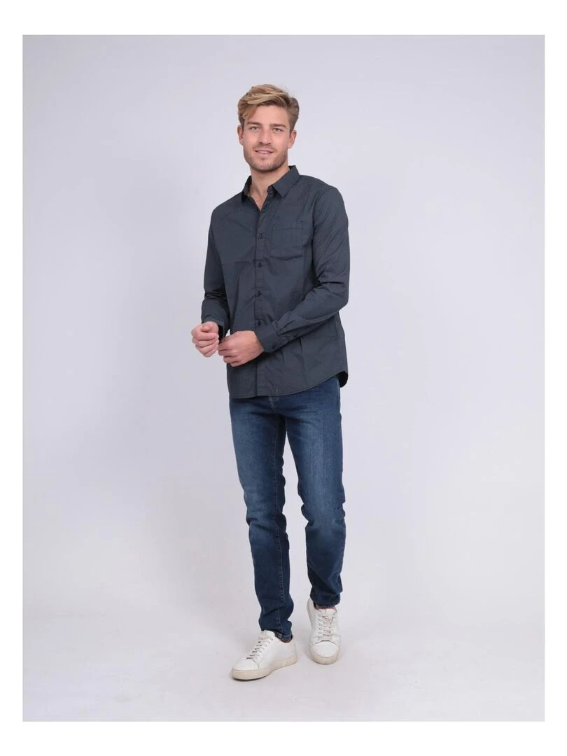 Chemise manches longues TADAO   Bleu marine