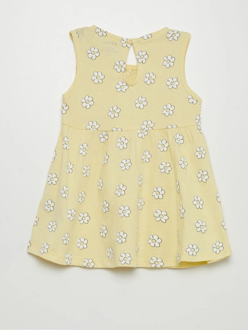 Robe sans manches à motif JAUNE