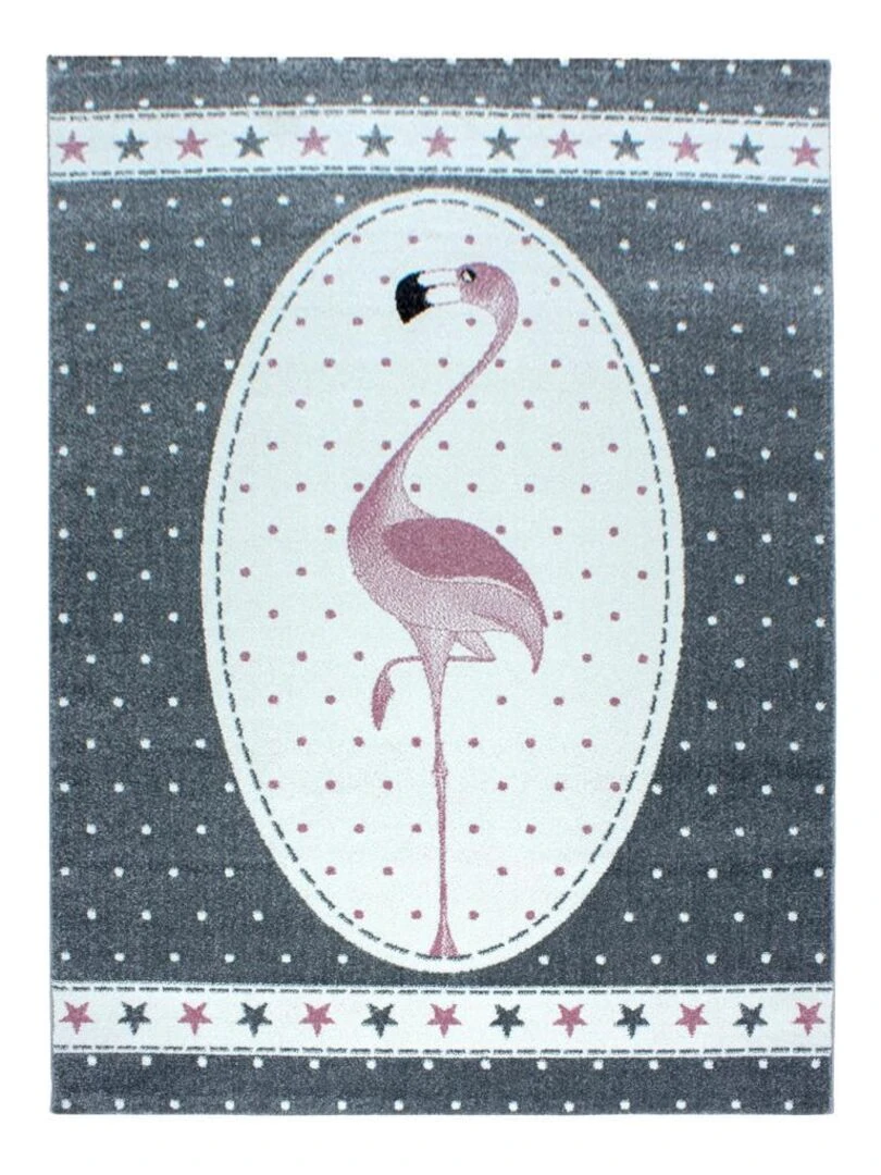 Tapis enfant KID'S PINK en polypropylène doux et soyeux OEKO TEX® Rose