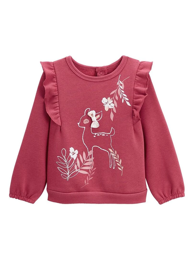 Ensemble bébé sweat shirt et pantalon en molleton Oma Biche Rose