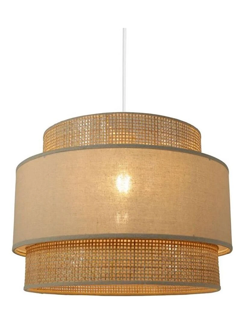 Suspension ronde gigogne rotin beige D40   Beige