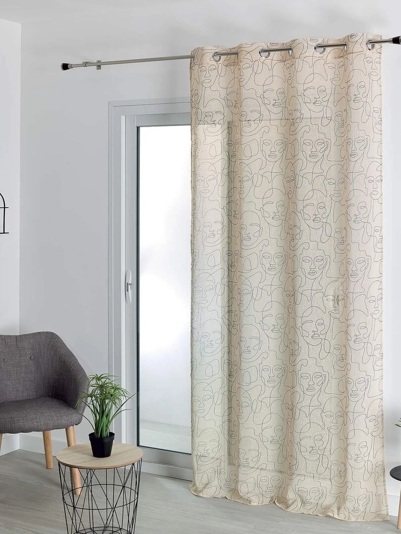 Voilage en étamine fantaisie Beige